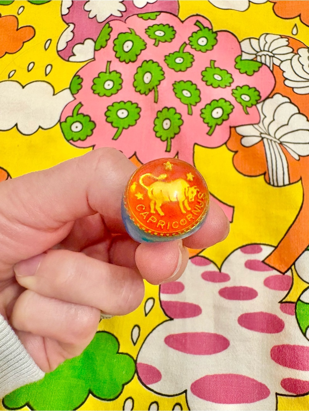 1970s Capricorn Zodiac Statement Bubble Ring - Picture 2 of 7